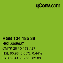 Color code: RGB 134 185 39 | qconv.com