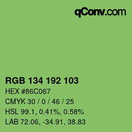 Color code: RGB 134 192 103 | qconv.com