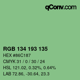 Farbcode: RGB 134 193 135 | qconv.com