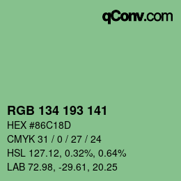 Farbcode: RGB 134 193 141 | qconv.com