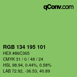 Farbcode: RGB 134 195 101 | qconv.com