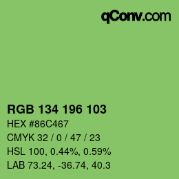 Color code: RGB 134 196 103 | qconv.com