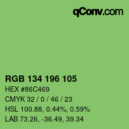 Color code: RGB 134 196 105 | qconv.com