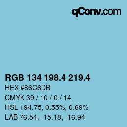 カラーコード: RGB 134 198.4 219.4 | qconv.com