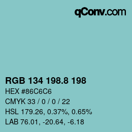 Color code: RGB 134 198.8 198 | qconv.com