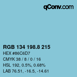 Farbcode: RGB 134 198.8 215 | qconv.com