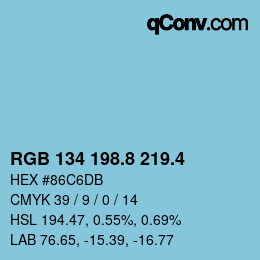 カラーコード: RGB 134 198.8 219.4 | qconv.com