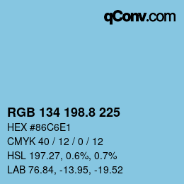 カラーコード: RGB 134 198.8 225 | qconv.com