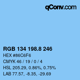 Color code: RGB 134 198.8 246 | qconv.com
