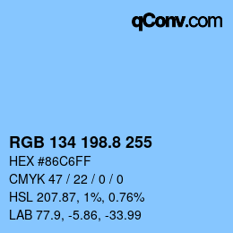 Color code: RGB 134 198.8 255 | qconv.com