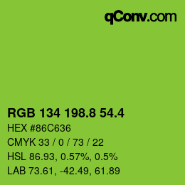 カラーコード: RGB 134 198.8 54.4 | qconv.com