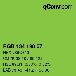 Color code: RGB 134 198 67 | qconv.com