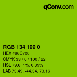 Color code: RGB 134 199 0 | qconv.com