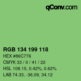 Código de color: RGB 134 199 118 | qconv.com