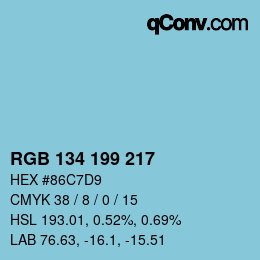 Color code: RGB 134 199 217 | qconv.com