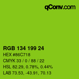 Color code: RGB 134 199 24 | qconv.com