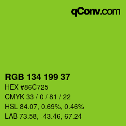 Color code: RGB 134 199 37 | qconv.com