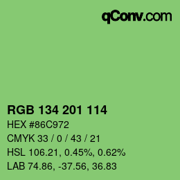 Color code: RGB 134 201 114 | qconv.com