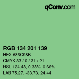 Color code: RGB 134 201 139 | qconv.com