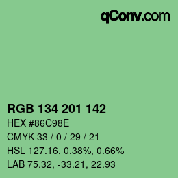 Color code: RGB 134 201 142 | qconv.com