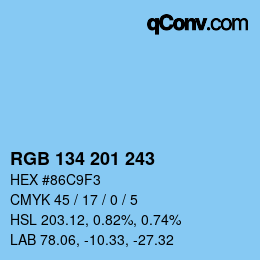Color code: RGB 134 201 243 | qconv.com