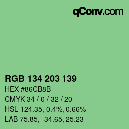Código de color: RGB 134 203 139 | qconv.com