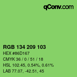 Color code: RGB 134 209 103 | qconv.com