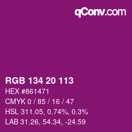 カラーコード: RGB 134 20 113 | qconv.com