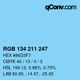 Color code: RGB 134 211 247 | qconv.com