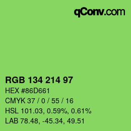 Color code: RGB 134 214 97 | qconv.com