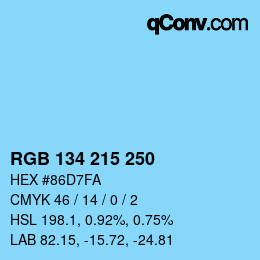 Color code: RGB 134 215 250 | qconv.com