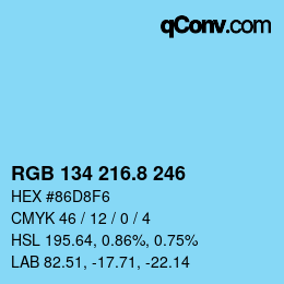 Color code: RGB 134 216.8 246 | qconv.com