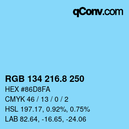 Color code: RGB 134 216.8 250 | qconv.com