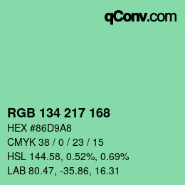 Color code: RGB 134 217 168 | qconv.com