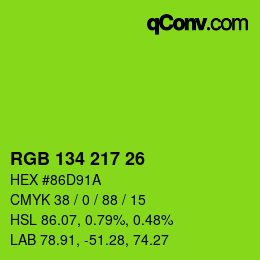 Color code: RGB 134 217 26 | qconv.com
