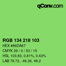 Color code: RGB 134 218 103 | qconv.com