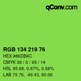 Color code: RGB 134 219 76 | qconv.com