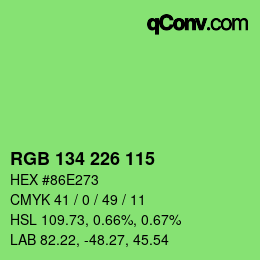 Color code: RGB 134 226 115 | qconv.com