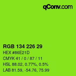 颜色代码: RGB 134 226 29 | qconv.com