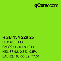 Color code: RGB 134 228 26 | qconv.com