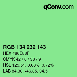 Color code: RGB 134 232 143 | qconv.com
