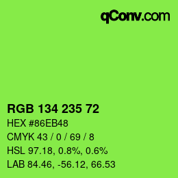 Color code: RGB 134 235 72 | qconv.com