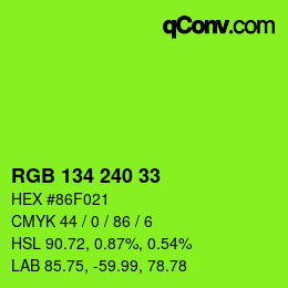 Color code: RGB 134 240 33 | qconv.com