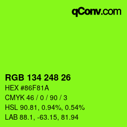 Color code: RGB 134 248 26 | qconv.com