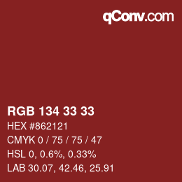 Color code: RGB 134 33 33 | qconv.com