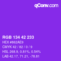 Color code: RGB 134 42 233 | qconv.com