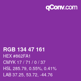 Color code: RGB 134 47 161 | qconv.com