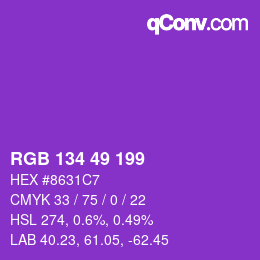 Color code: RGB 134 49 199 | qconv.com