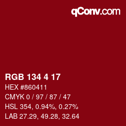 Color code: RGB 134 4 17 | qconv.com