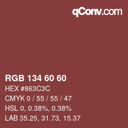 Farbcode: RGB 134 60 60 | qconv.com